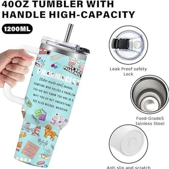 Pharmacist Tumbler 40 Oz Pharmacist Gift Insulated Water Mug Gift Appreciation - Picture 3 of 9